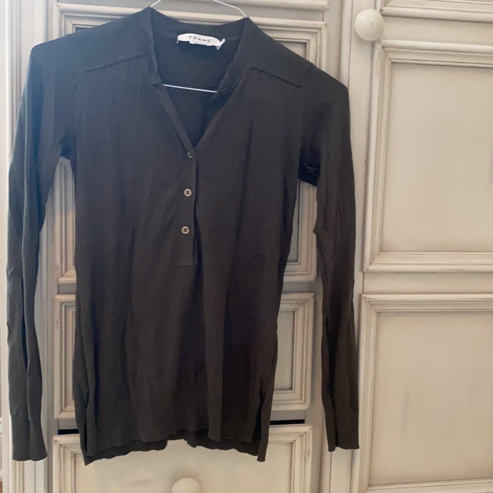 Frame XS Henley Sweater